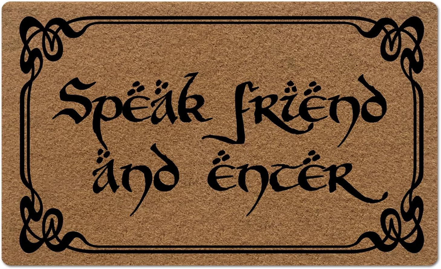 Indoor Anti-Slip Doormat 30x18 Inches with Speak Friend Design