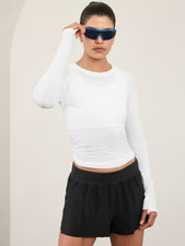 Athleta Momentum Seamless Top  White Small 530524 NEW
