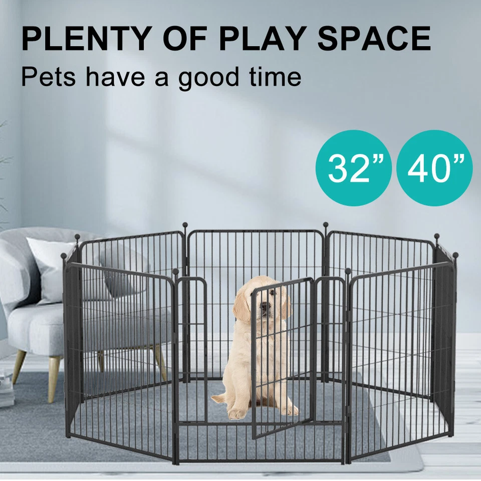 32" 40" 8 Panel Pet Dog Playpen Cage Enclosure Exercise Cat Puppy Metal Fence AU - image 3 of 4