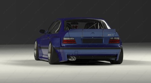 FRP GRD PD Style Rear Bumper Corner Spats Kit 2pcs For 92-99 BMW E36 M3 Coupe - Picture 2 of 11