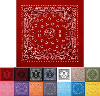 Jumbo Trainmen Paisley Bandana Cotton Sport Biker Extra Large Head Face Wrap 27''