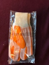 Neu ~ 1 Paar Arbeitshandschuhe rutschfest griffig gepunktet ~ orange ~ Einheitsgröße