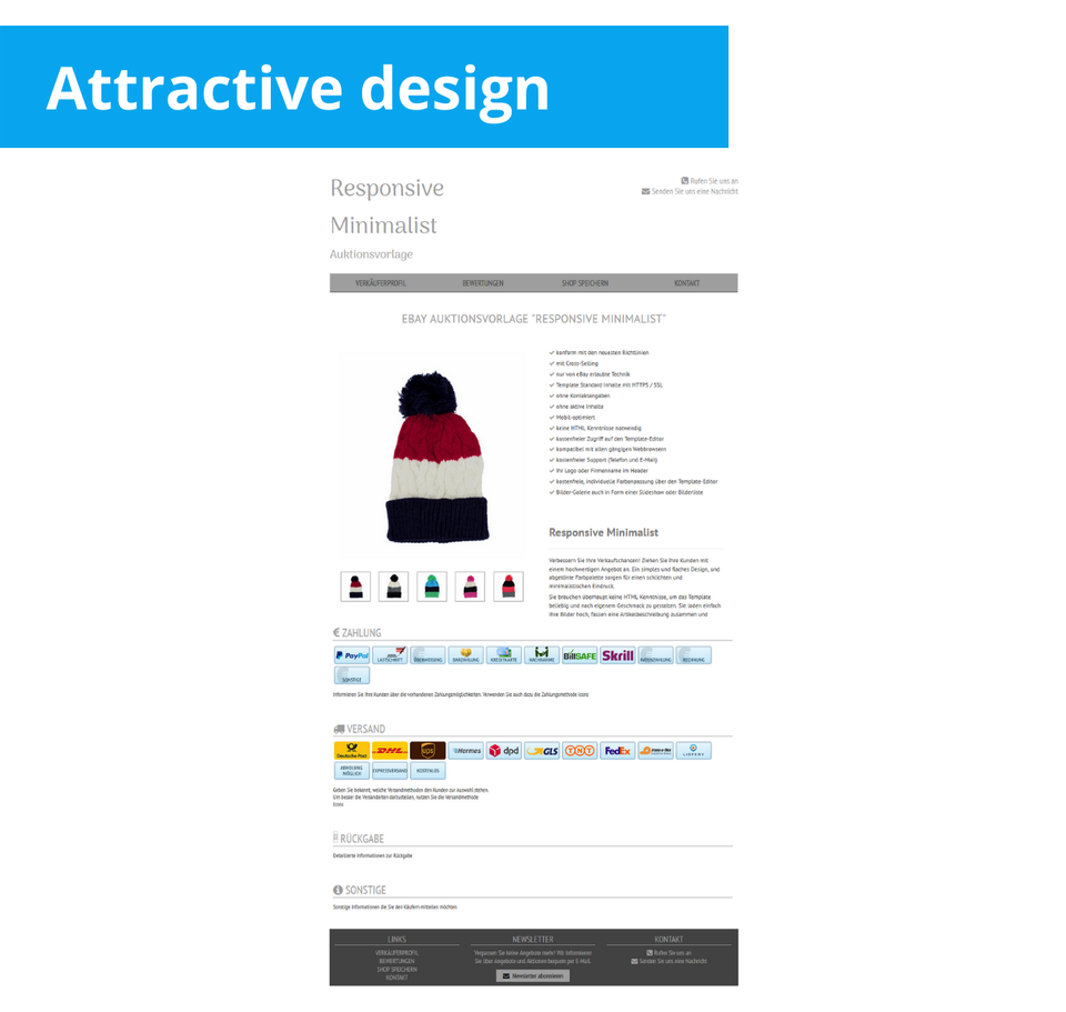 eBay Template Responsive Natural Sales Template Auction Template