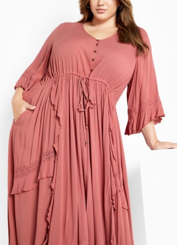 CITY CHIC Cadence Dress in Roswood Plus Size Small/16 NWT - Picture 2 of 7