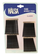Halsa 100 Classic Bobby Pins, Black NIP