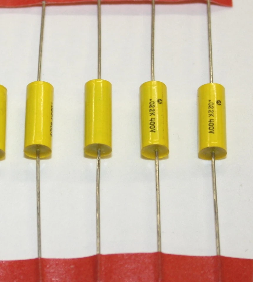 Amplificador de tubo capacitor axial poliéster metalizado Thompson .022uf 400v 400volt 5 peças - Imagem 4 de 4