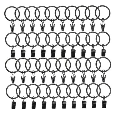 40 Pack Curtain Clips with Rings Metal Rustproof Curtain Rings Window Vintage