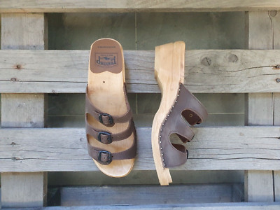 Swedish Clogs Troentorp Daisy Brown Nubuck Size US Womens 11 / US Mens 8 / EU 41