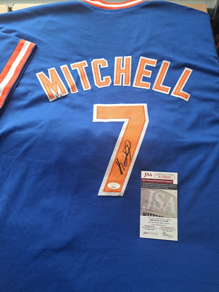 Kevin Mitchell New York Mets Signed Jersey JSA Autograph XL Giants
