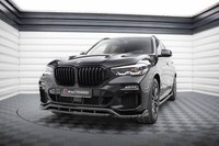 Front Ansatz V.2 FüR BMW X5 M-Paket G05 Schwarz Glanz Spoilerlippe Schwert