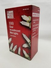 Home Accents 100 Clear Incandescent Mini Lights Indoor Outdoor 20' 7.5" Lighted