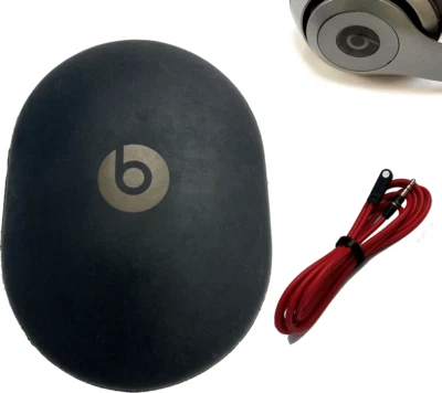 BLACK Hard Case + 56" 3.5mm Angled Cable for Dr Dre BEATS STUDIO-3 Headphones