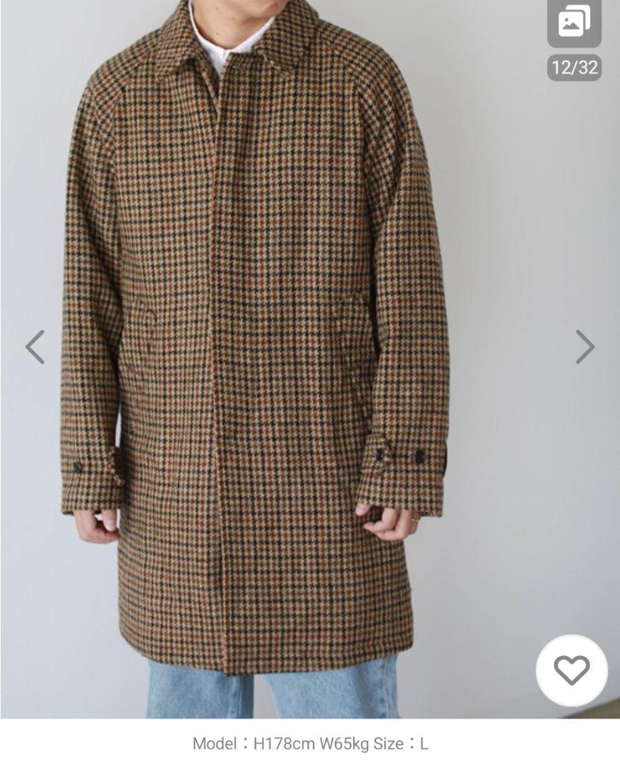 BEAMS PLUS Harris Tweed Balcollar Coat Size L Unused Men's BEAMS PLUS Harris Tweed Balcollar Coat Size L Unused Men's