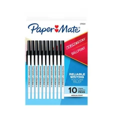 Papermate Kilometrico Medium Ballpoint Pen Smooth Long Lasting 10 Pieces Black