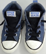 Kids Converse All Star Chuck Taylor Blue Shoes Mid Top Junior Childrens Sz 3