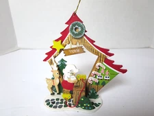 Vintage Schmid Emgee Figure Santa In Toy Shop Christmas Ornament 1983
