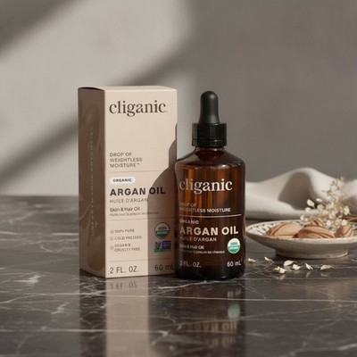 Organic Argan Oil, 100% Pure - for Hair, Face & Skin | Cold Pressed Carrier Oil