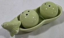 Two Peas In A Pod Salt & Pepper Shakers Ceramics MCM