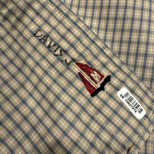 Nordstrom Vintage Mens Size Large Tan Button Shirt 100% Cotton Wrinkle Free 108 - Picture 8 of 8