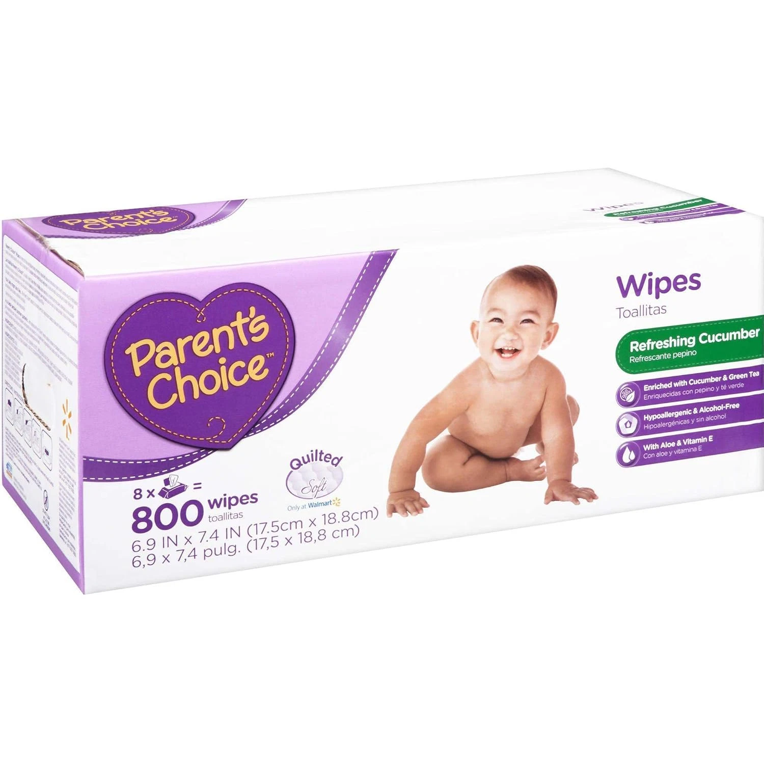 Refreshing Cucumber Scent Baby Wipes 800 Quilted Sheets