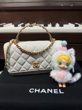 Chanel 23P Flap Bag WOC Lambskin Quilted Handle Chain Shoulder Crossbody Bag