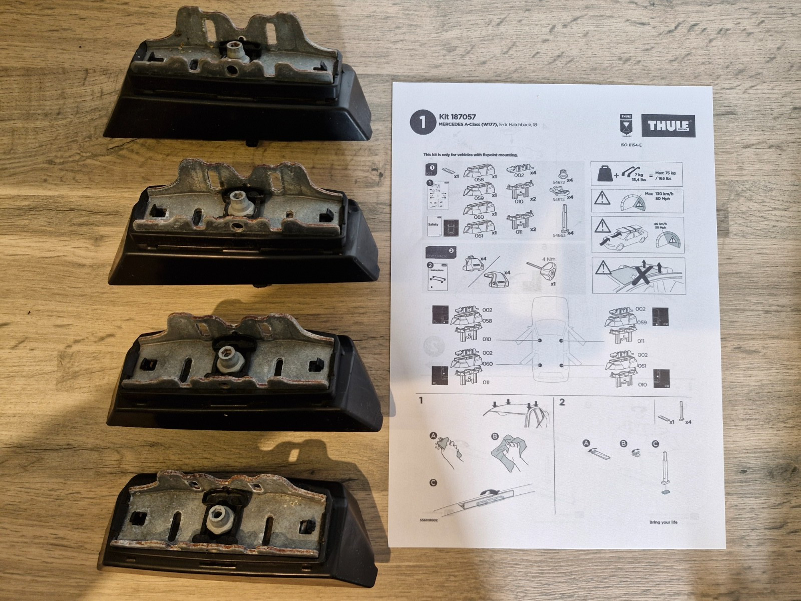 Thule Fitting Kit 7057 used fits MERCEDES A-Class (W177) 5-dr Hatchback 18-