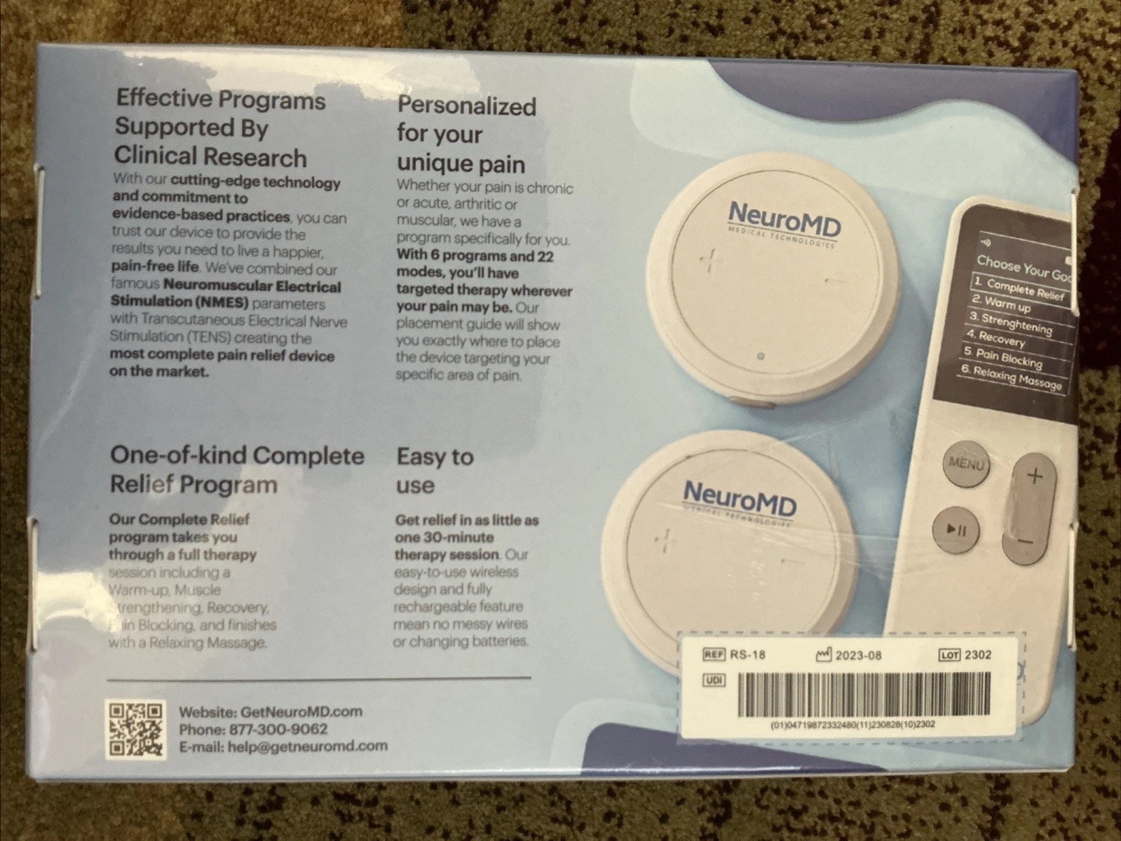 Neuromd Wireless TENS Unit Muscle Stimulator for Pain Relief | TENS Machine with