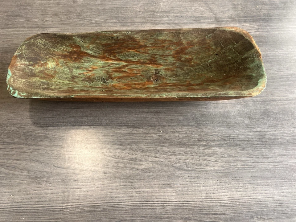 Bandeja zanjadora de madera tallada madera primitiva rústica decoración del hogar 18-22’’ Foto 2 de 4