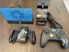 Zelda Breath of the Wild PowerA Nintendo Switch Joy-Con Grip, Pro Dock/Charger +