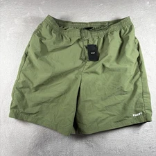 HUF Shorts Men’s Size Large Olive Green Tan Elastic Waist Nylon NWT #667