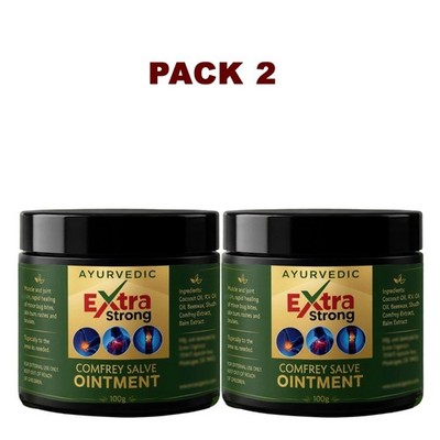 (PACK 2) Extra Strong Comfrey Ointment Traditional Ayurvedic Herbal Balm - 100gm