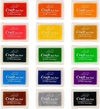 Ink Pad, 15 Colors Finger Washable Stamp Pads for Kids