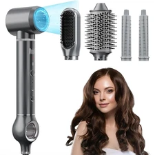Quico 5 in 1 Blow Dryer Brush, Auto-Rotating Curling Brush, Air Curler for Ha...