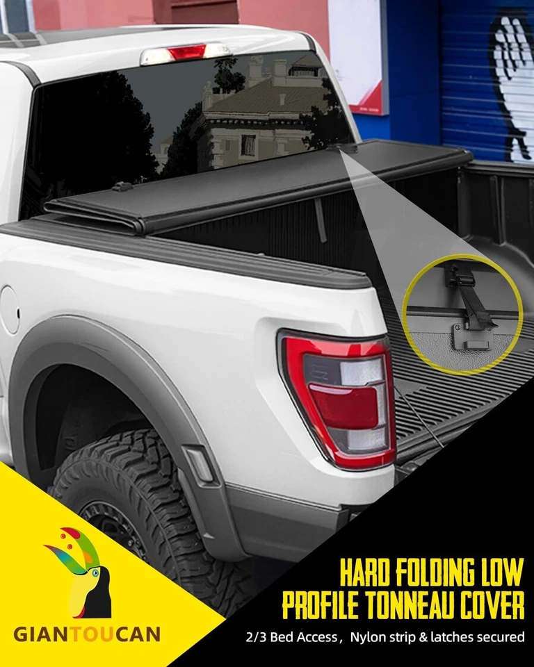 5.5 FT 67.1" Hard Tri Fold Low-profile Tonneau Cover For 2015-2025 Ford F-150 - Image 4 of 4