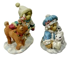 Cherished Teddies Holiday Cuddles Winter Christmas Set of 2 Nils & Sonja