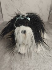 Toys R Us Animal Alley Shih Tzu Dog Plush 12" Black White Stuffed Animal 2000