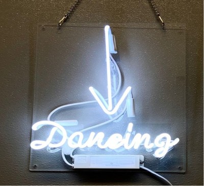 14''x10'' Dancing White Acrylic Neon Sign Light Lamp Glass Gift Visual Artwork