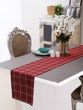 Cotton Table Runner 13 X 72Inch , Red Green Plaid - Perfect for Thanks Givin...