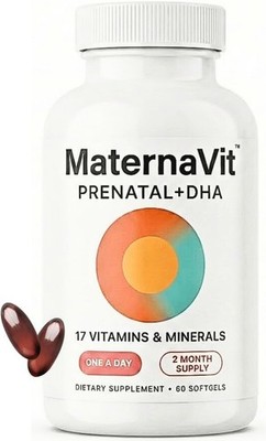 MaternaVit 1 a day Prenatal vitamins for women 2 month: Folic acid,Fish Oil Omeg
