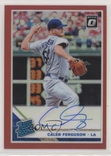 2019 Donruss Optic Rated Rookie Signatures Red Prizm /50 Caleb Ferguson Auto RC