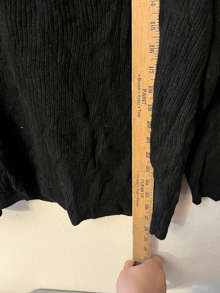 Aerie Womens Sweater Black Pullover Ribbed Henley Long Sleeve 100% Cotton Large - Image 4 of 4