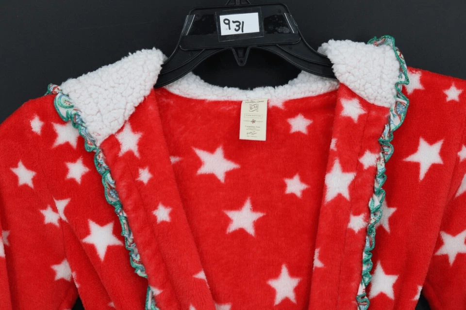 Bata de Noche Matilda Jane Vacaciones Talla 8-10 Navidad Estrella Roja Volantes Usada en Excelente Condición Foto 2 de 4