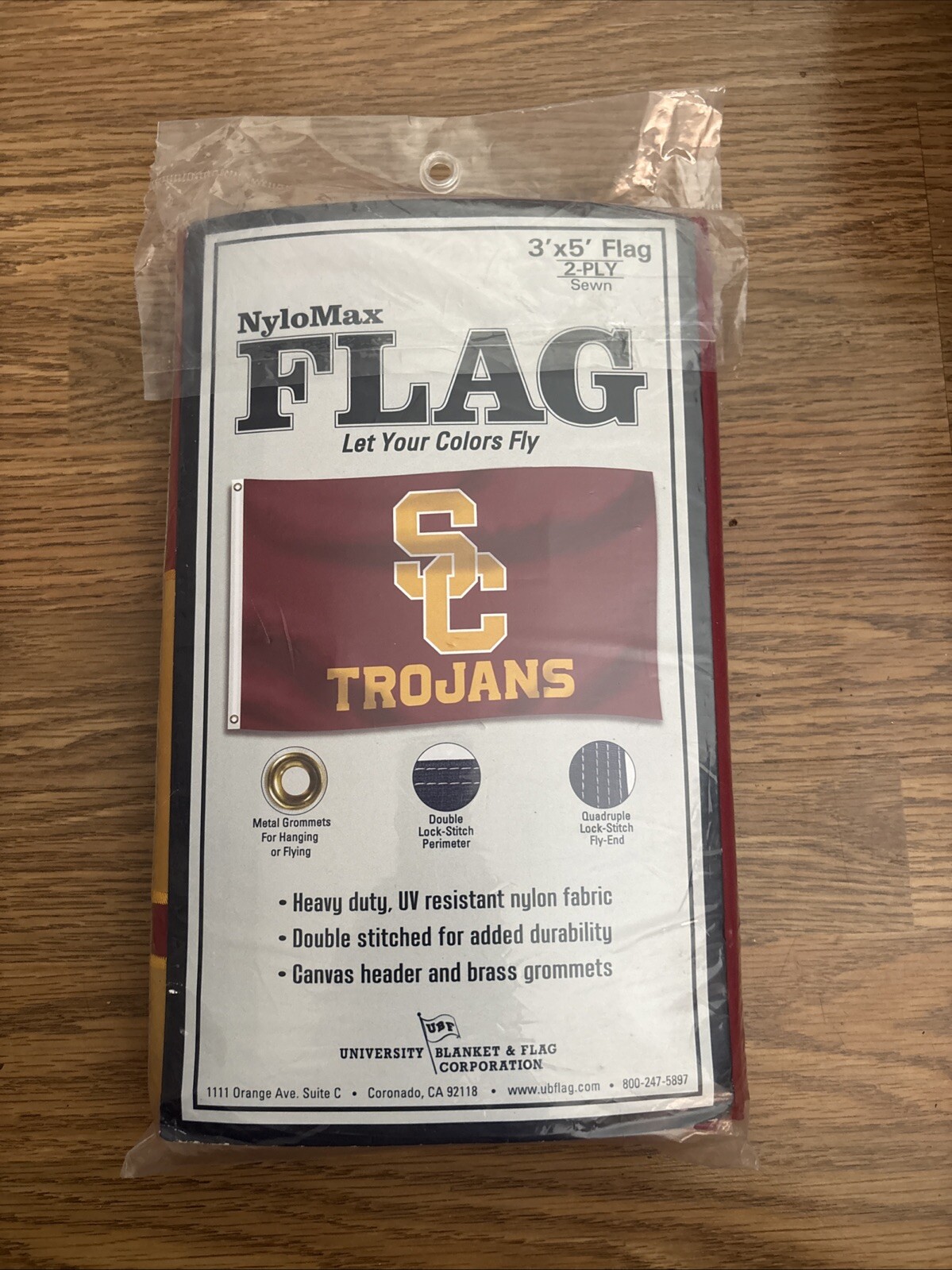 Deluxe Stadium 3' x 5 Flag USC University Trojans College Nylon 2 Ply UV Fabric