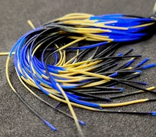 RUBBER SILICONE LEGS - Fly Tying Materials - BLUE/BLACK/TAN - Sili Legs - NEW!