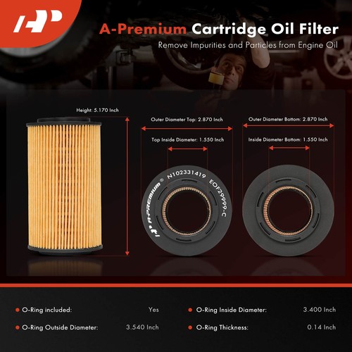 Full Flow Engine Oil Filter for Hyundai Santa Fe Sonata Kia Amanti Sorento 10K - Picture 2 of 9