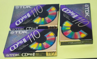 Lot of 3 TDK CDing II 110 Type 2 High Position Audio Cassette Tapes New Sealed