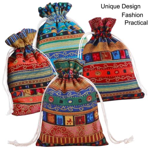 20 Pack Drawstring Gift Bag, Cotton Linen Jute Cloth Sack Muslin Bags for Wed... - Picture 2 of 8