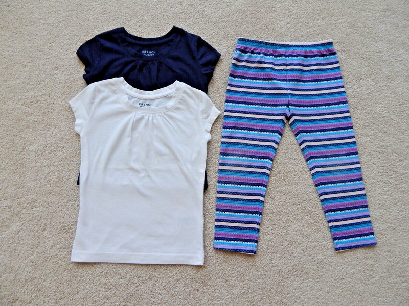 J KHAKI CAPRIS & 2 FRENCH TOAST TOPS (SIZE 4) GREAT CONDITION