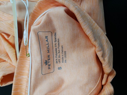 Peter Millar Women's 1/4 Button Cutoff sun protection Orange polyester size S - Picture 7 of 7