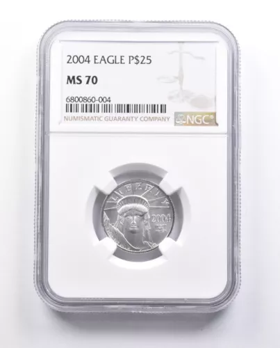 MS70 2004 $25 American Platinum Eagle 1/4 Oz Platinum NGC *6626